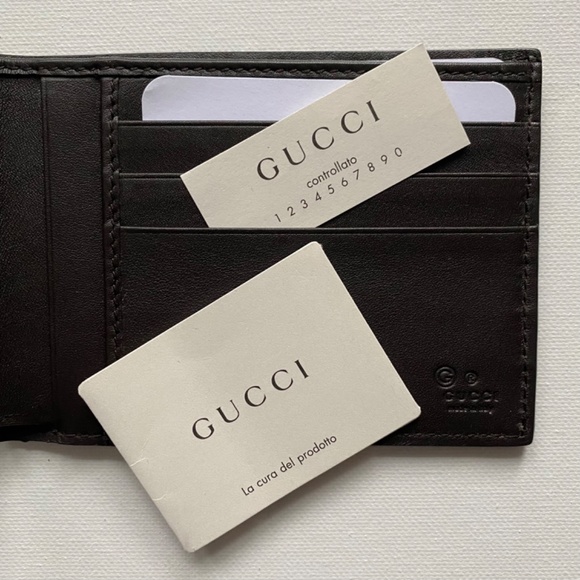 GUCCI Microguccissima Bi-Fold Wallet Dark Brown - Picture 11 of 16
